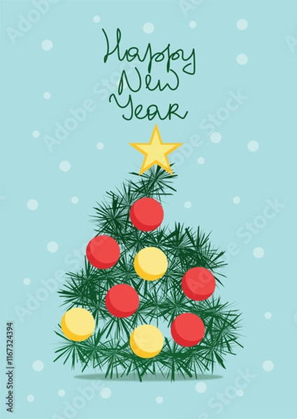 Obraz Christmas tree vector illustration