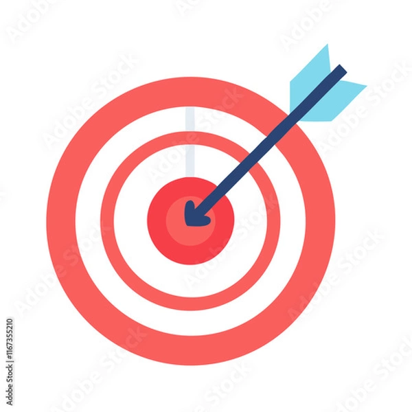 Fototapeta Target icon with arrow hitting the bullseye