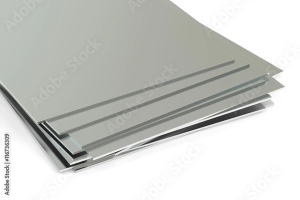 Fototapeta rolled metal, sheets. 3D rendering