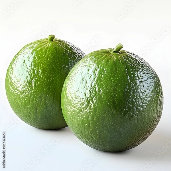 Obraz Two Fresh Limes on White Background