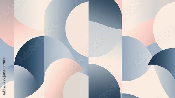 Fototapeta Abstract Pastel Blue and Pink Geometric Design
