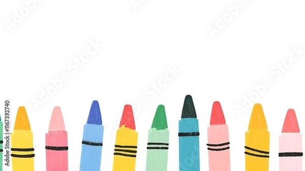 Obraz A Colorful Array of Crayons Ready to Spark Creativity and Imagination