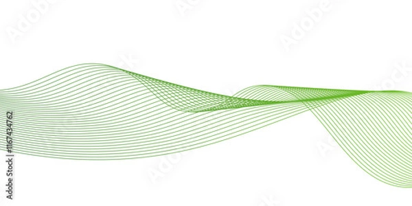 Fototapeta green wave lines on white background,Colorful vector background.green wave melody lines on white background,soft Waves in light green Colors, green wave line. 