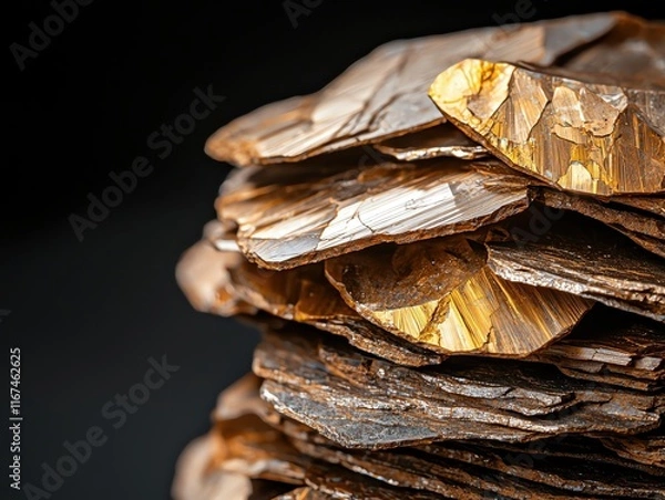 Fototapeta Close-up of layered mineral textures and patterns.