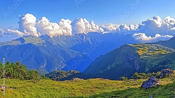Fototapeta Majestic Mountain Scenery Under a Vast Sky