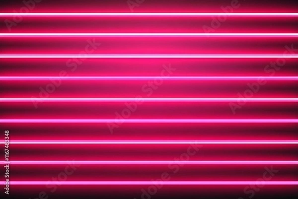Fototapeta Bright neon pathway with glowing vertical light beams in pink and blue tones, evoking futuristic and digital technology themes.
