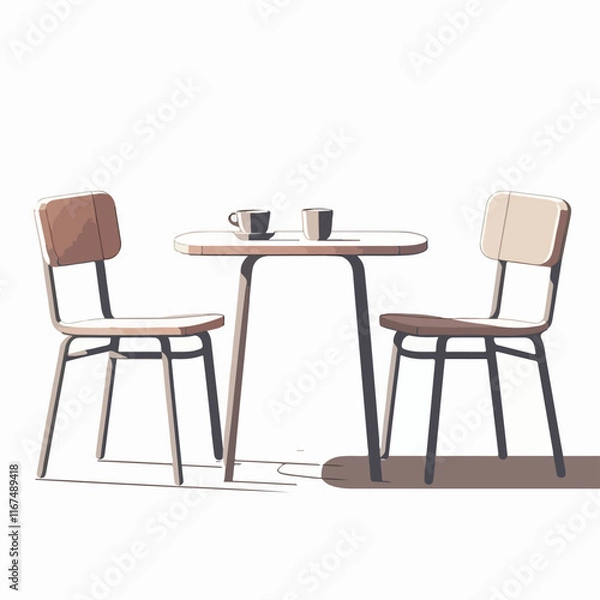 Fototapeta Vector of a dining table set