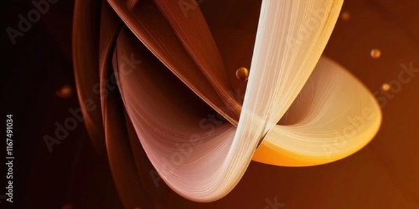 Fototapeta Elegant swirling shapes with warm gradients in brown and beige tones