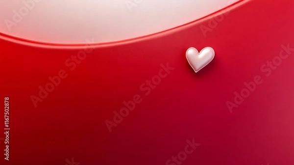 Obraz A single white heart on a red background
