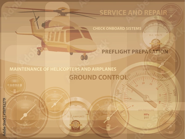 Obraz Helicopter-service_background_brown