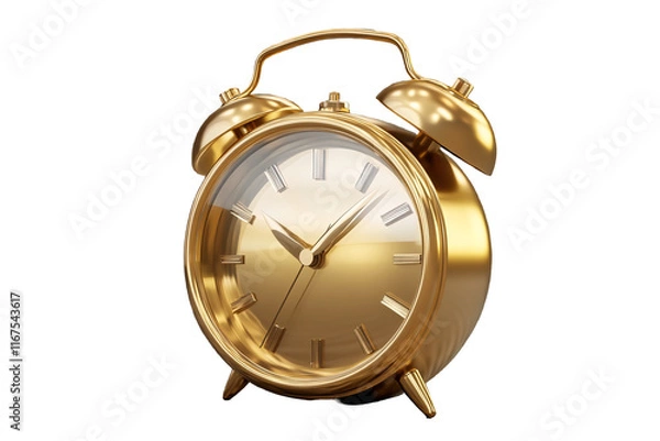 Fototapeta Isolated Gold Alarm Clock