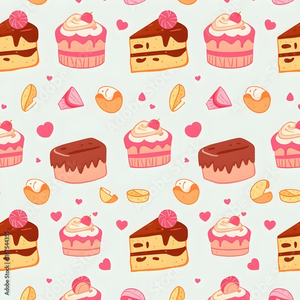 Obraz Cake pattern background