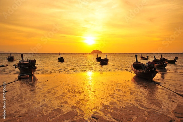 Fototapeta Beach on Tropical Islands at Sunrise