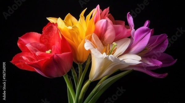 Obraz Hybrid Flower with Mixed Petals in Cinematic Macro