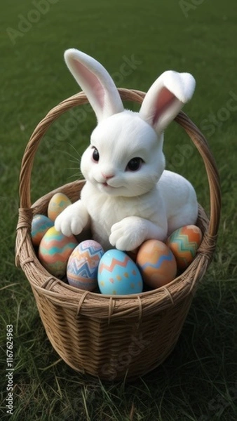 Obraz easter bunny with easter eggs