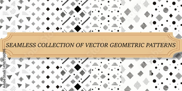 Fototapeta Editable Vector Geometric Patterns: Modern and Futuristic Designs for Customizable Backgrounds