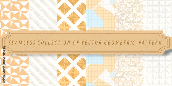 Fototapeta Editable Vector Geometric Patterns: Modern and Futuristic Designs for Customizable Backgrounds
