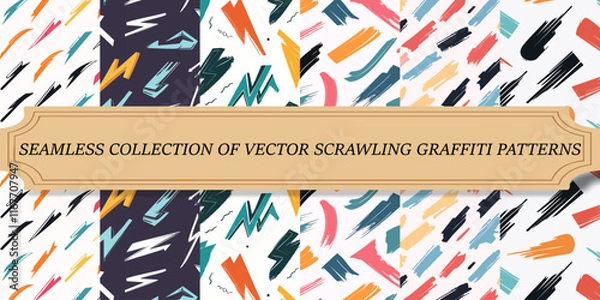 Fototapeta Graffiti Lines and Patterns Vector Art, Customizable Designs, Urban and Street Art Graphics