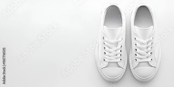 Obraz White Sneakers on Plain Background