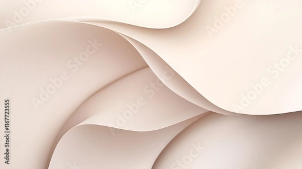 Fototapeta Abstract Beige Paper Waves Curving Design