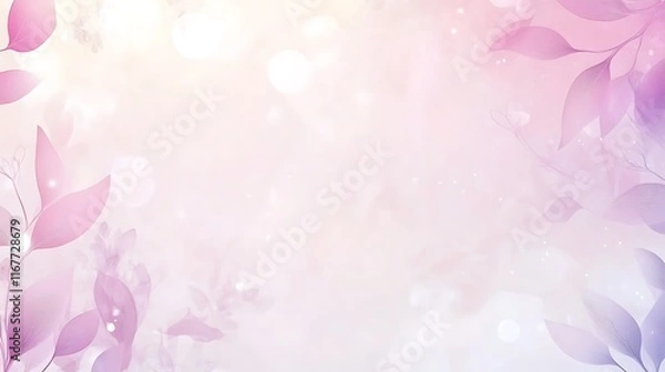 Obraz Delicate Pink Leaves Soft Light Background