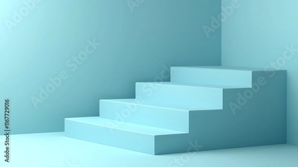 Obraz Light Blue Steps Corner Minimalist Display