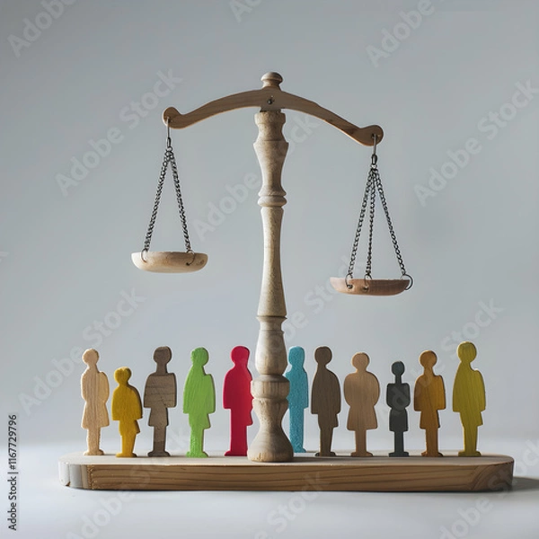 Obraz Abstract Representation of Fairness: Balanced Scales Symbolizing Justice and Equality