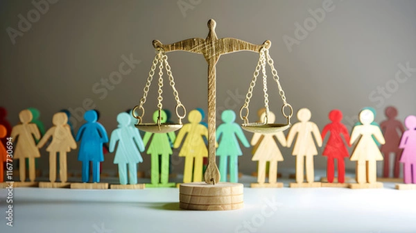 Obraz Abstract Representation of Fairness: Balanced Scales Symbolizing Justice and Equality