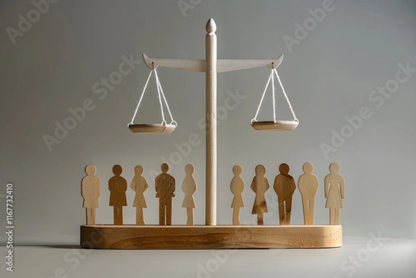 Obraz Abstract Representation of Fairness: Balanced Scales Symbolizing Justice and Equality