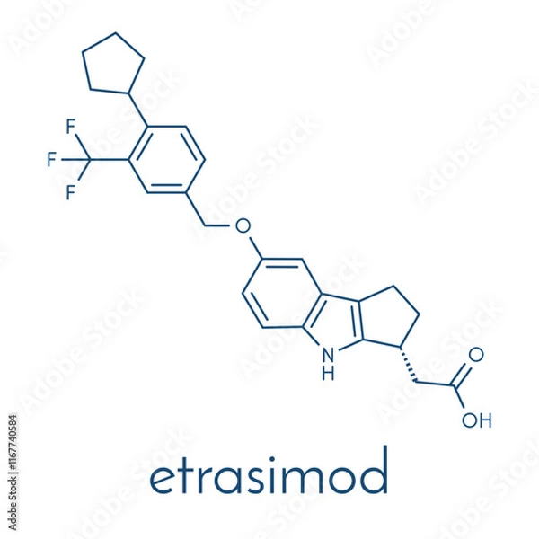 Fototapeta Etrasimod ulcerative colitis drug molecule. Skeletal formula.