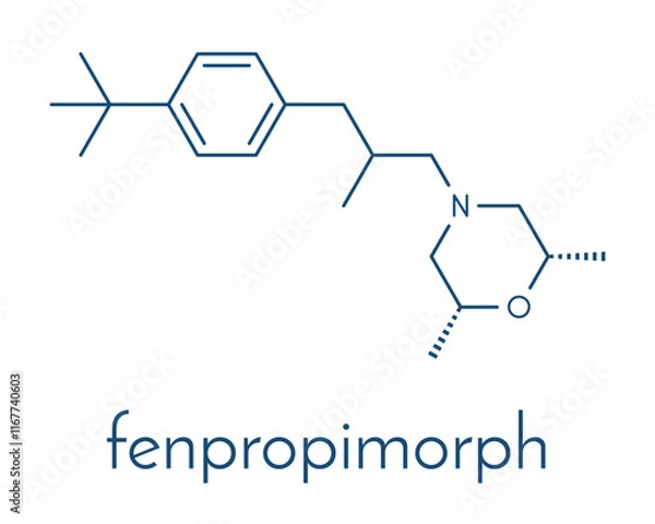 Fototapeta Fenpropimorph fungicide molecule. Skeletal formula.