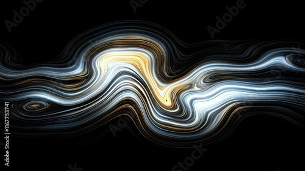 Fototapeta Abstract Swirling Liquid Gold and Silver Marble Texture Background