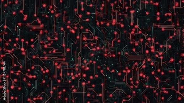 Fototapeta High-tech circuit patterns symbolizing digital innovation, 