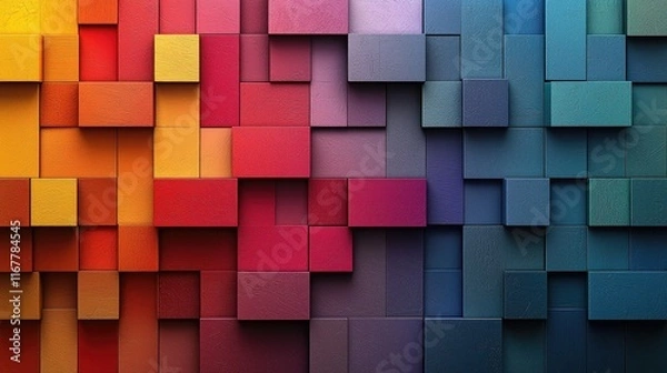 Fototapeta Colorful 3D cubes background texture.