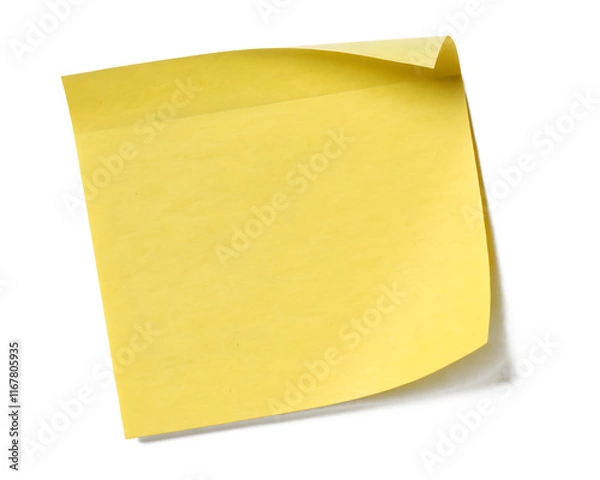 Obraz yellow sticky note isolated, transparent background png