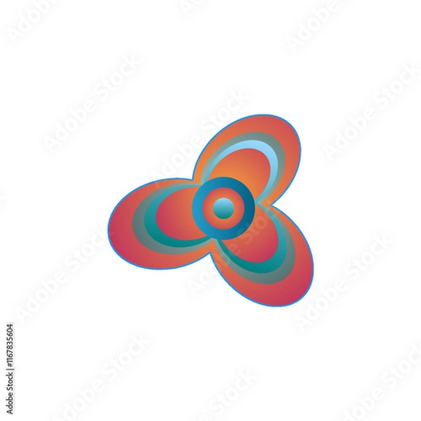 Fototapeta Triple Leaf Spiral Logo