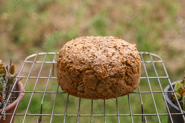 Obraz Homemade whole wheat bread cooling down