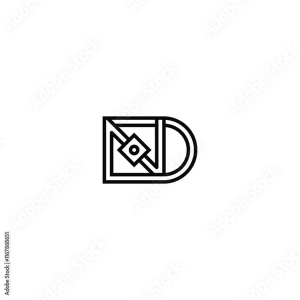Fototapeta Camera ND or DN Monogram Logo Design