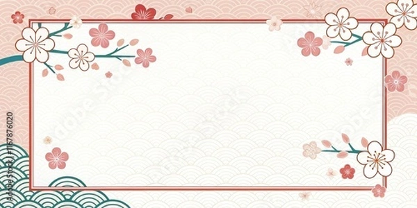 Obraz cute japanese pattern background