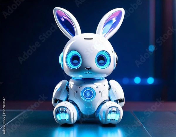 Obraz AI generated image of a toy robot rabbit.