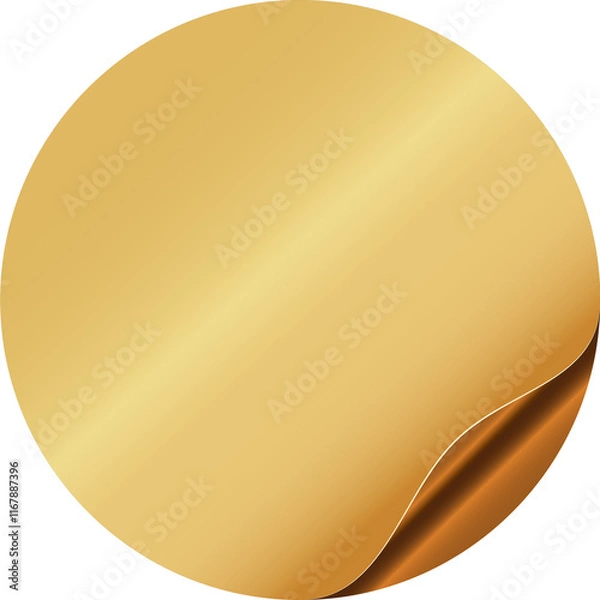 Obraz Round sticker with golden edge