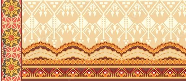 Fototapeta Expertly crafted borders and motifs blending tradition and modernity for Pattern and diverse fabric creations.