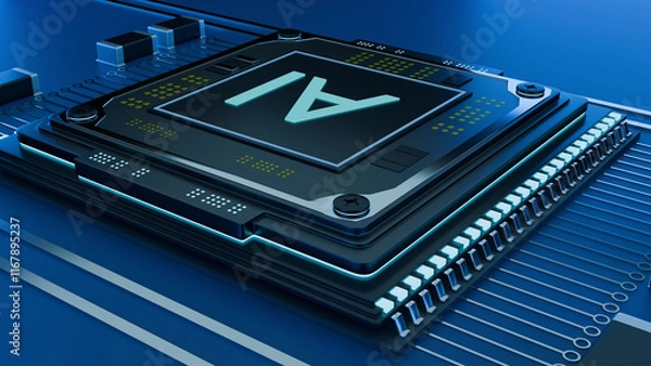 Fototapeta machine learnig, artificial intelligence, ai, internet, 3d illustration