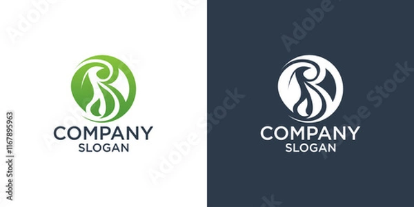 Fototapeta green leaf logo design vector