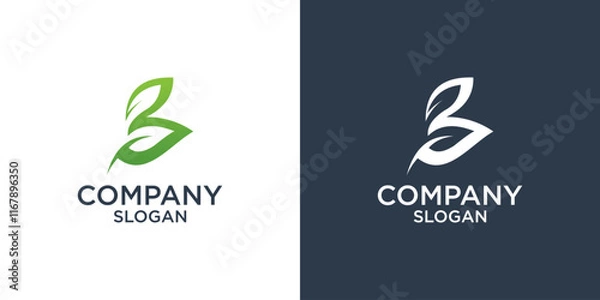 Fototapeta green leaf logo design vector