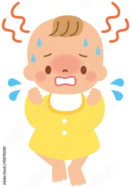 Fototapeta 熱のある赤ちゃん