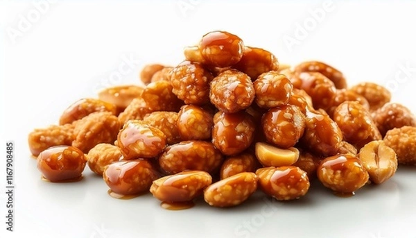 Obraz caramelized peanuts on a white background