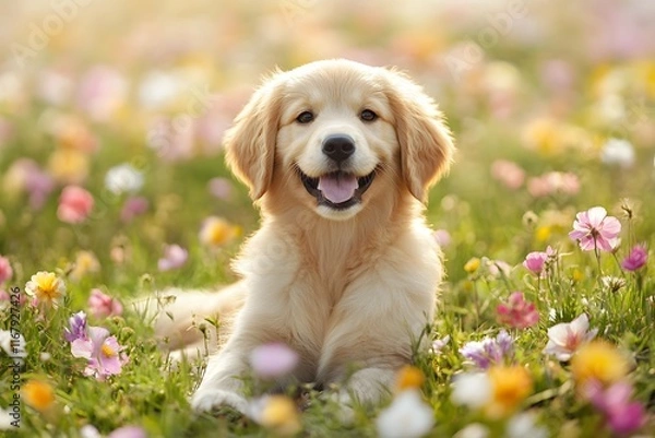 Obraz Cute puppy. Generative AI