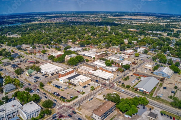 Fototapeta Aerial View of the DFW Suburb of Rockwall, Texas during Summer