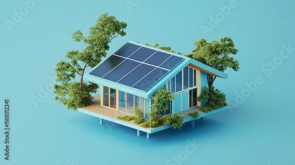 Fototapeta Installing solar panels to reduce electricity costs